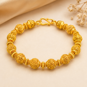 22ct Gold Ornate Bead Bracelet